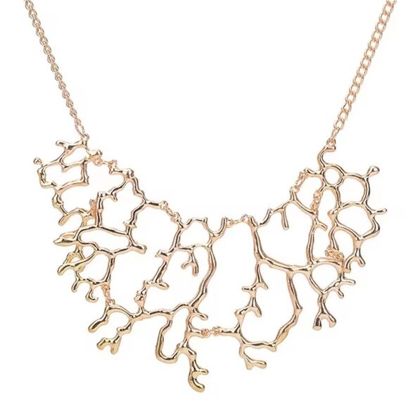 New ZARA 🪸 gold coral beach summer statement necklace - Picture 5 of 8